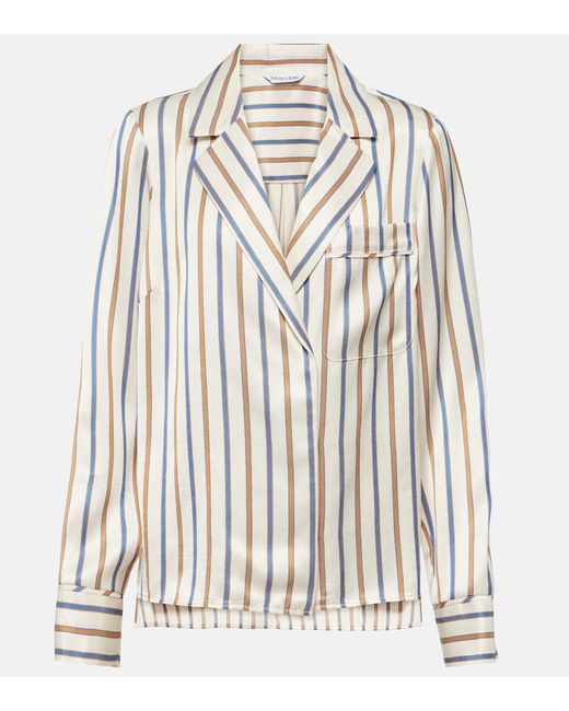 Veronica Beard Lusanne striped satin shirt