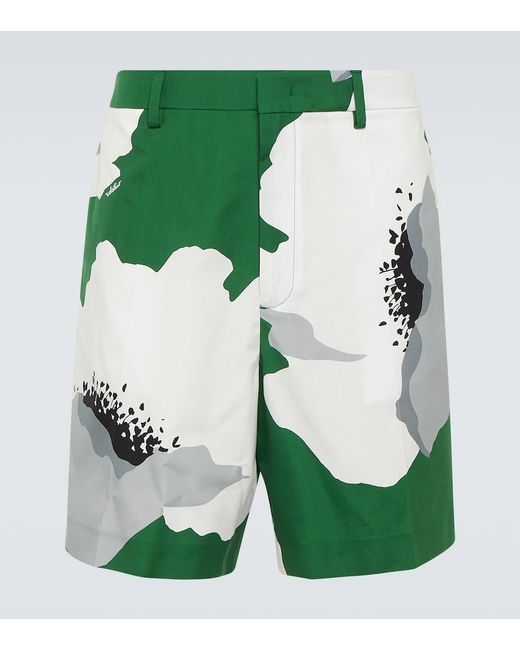 Valentino Floral cotton poplin Bermuda shorts