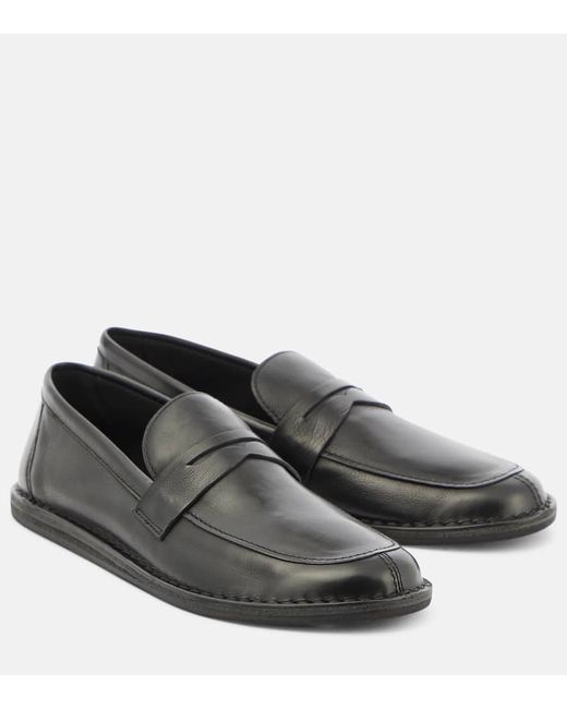 The Row Cary leather loafers