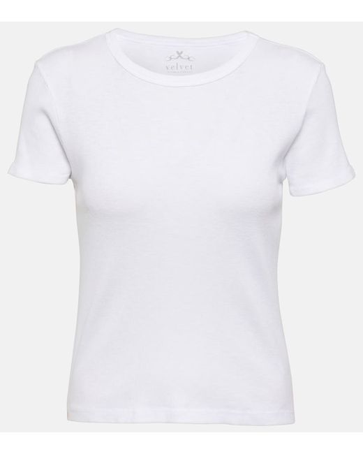 Velvet Brenny ribbed-knit cotton jersey T-shirt