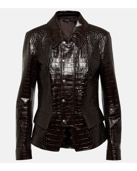 Tom Ford Croc-effect leather jacket
