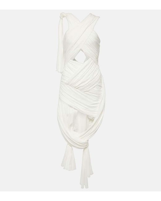 J.W.Anderson Halterneck cotton-blend midi dress