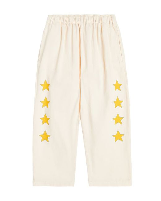 TinyCottons Stars cotton twill barrel-leg pants