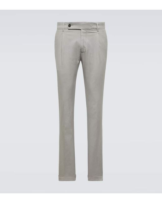 Thom Sweeney Mid-rise tapered chinos