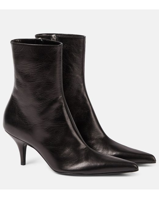 The Row Sling leather ankle boots