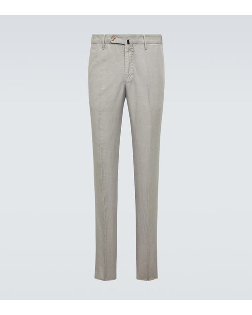 Incotex Linen and cotton slim pants