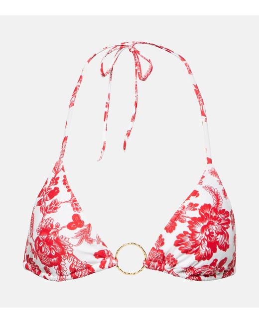 Melissa Odabash Miami ring-detail floral bikini top