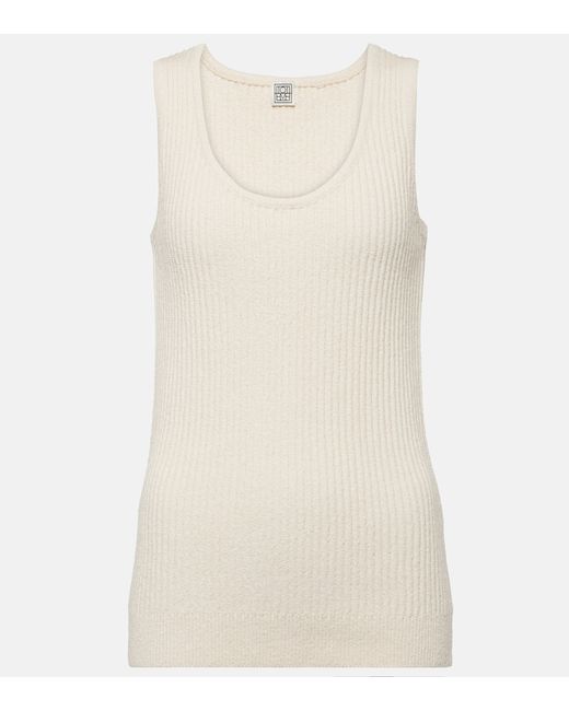 Totême Ribbed-knit cotton-blend bouclé tank top