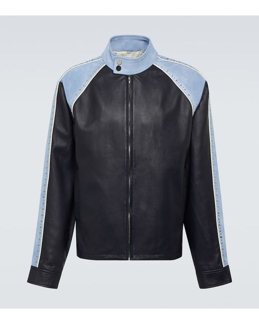 Wales Bonner Marvel colorblocked leather jacket