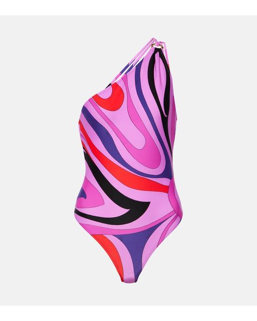 Pucci Marmo one-shoulder swimsuit