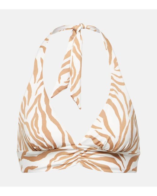 Max Mara Alberta zebra-print bikini top