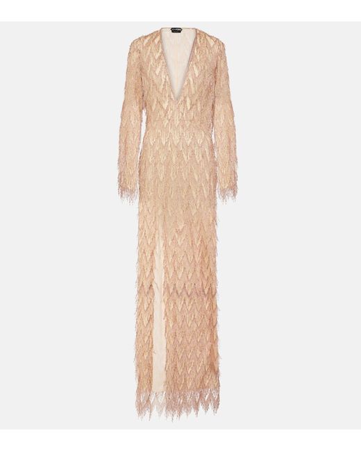 Tom Ford Fringed lamé gown
