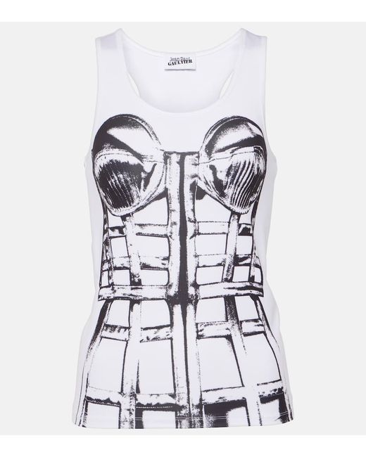 Jean Paul Gaultier Cage trompe lail printed tank top