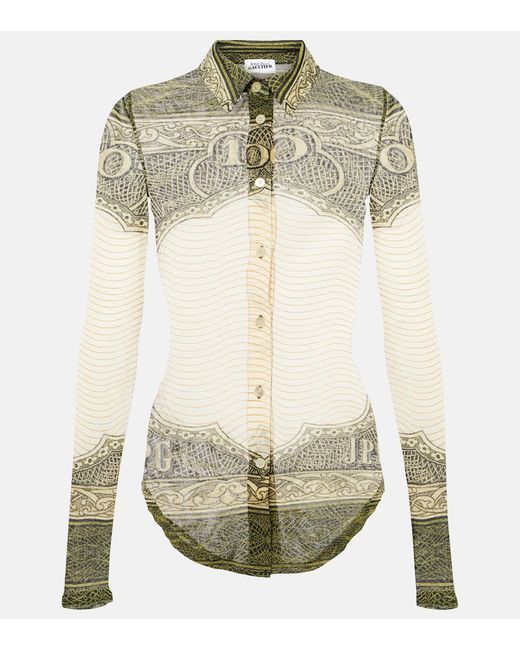 Jean Paul Gaultier Printed mesh top