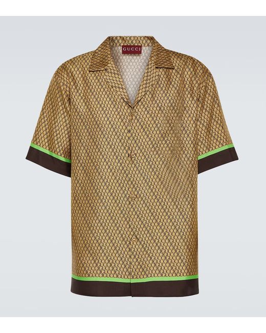 Gucci Logo silk bowling shirt