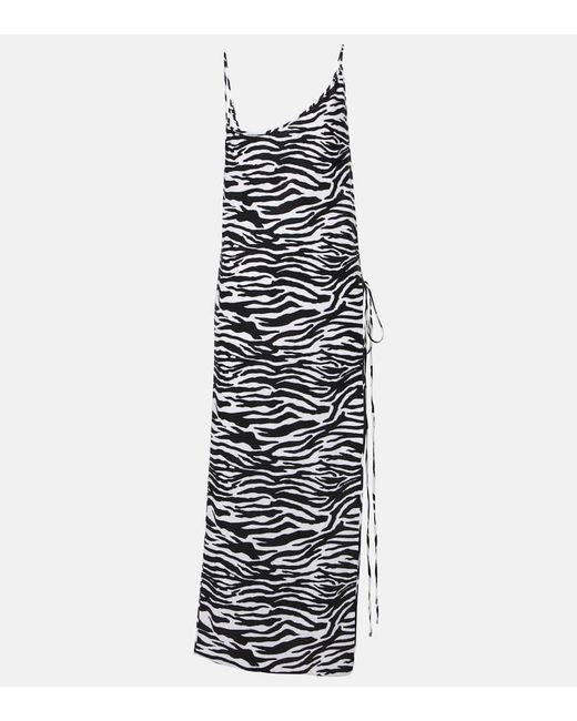 Attico Zebra-print side-slit midi dress