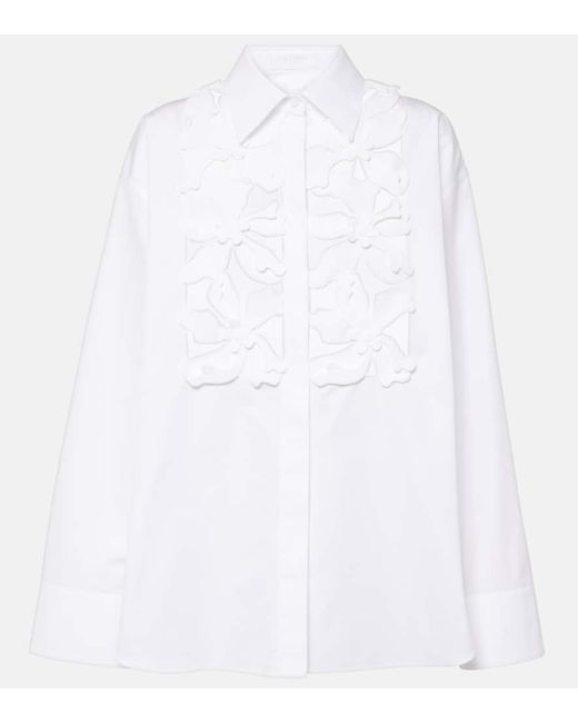 Valentino Embroidered cotton poplin shirt