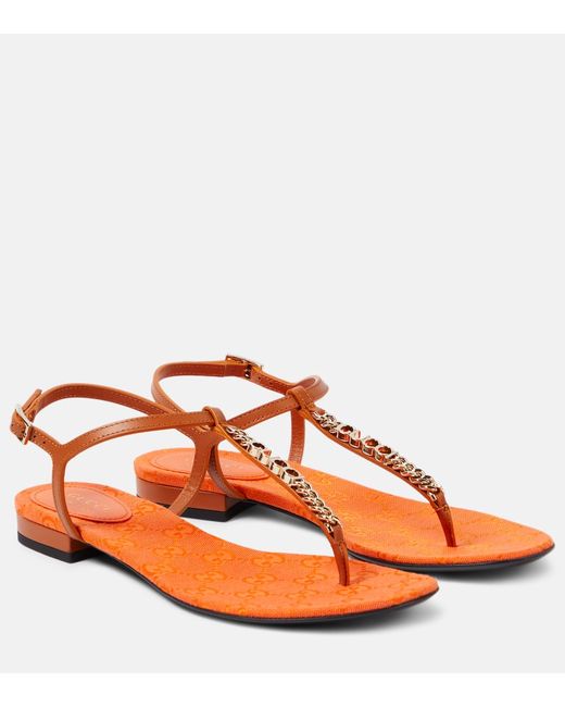 Gucci Signoria leather thong sandals