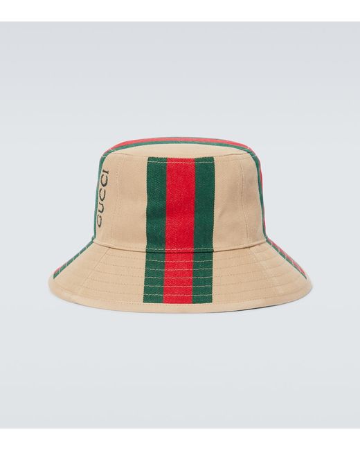 Gucci Logo printed cotton canvas bucket hat