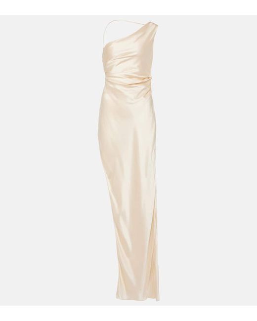 The Sei Asymmetric silk satin gown