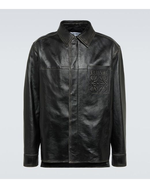 Loewe Anagram polished leather jacket