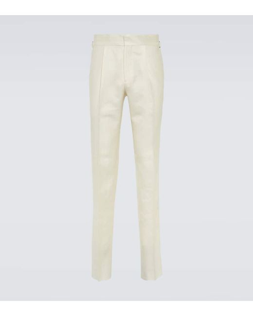 Thom Sweeney Wool silk and linen tapered pants