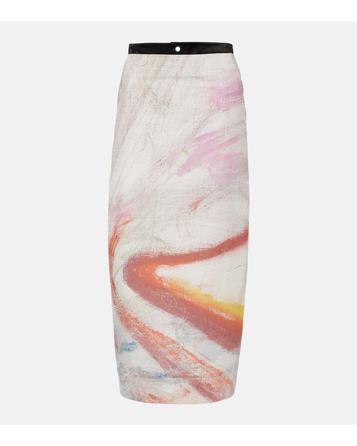 Jacques Wei Printed cotton-blend midi skirt