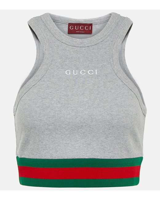 Gucci Logo cotton-blend jersey tank top