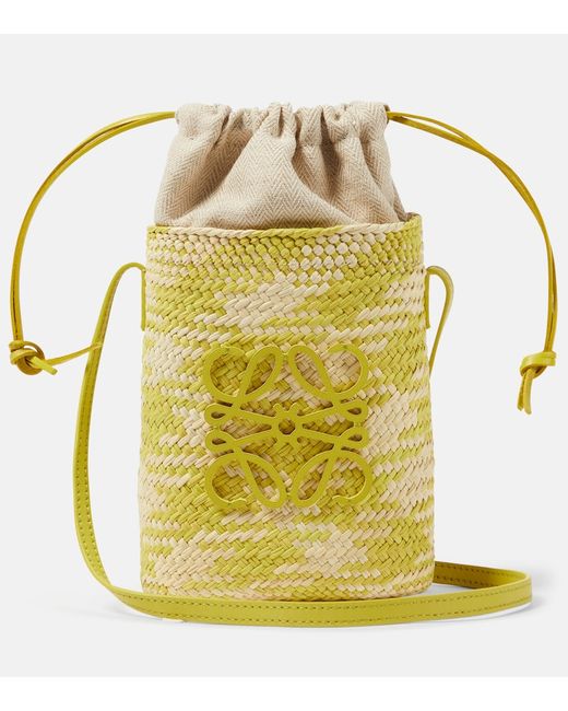 Loewe Square Mini raffia bucket bag