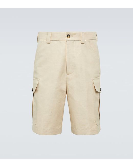 Loro Piana Bizen cotton and linen cargo shorts