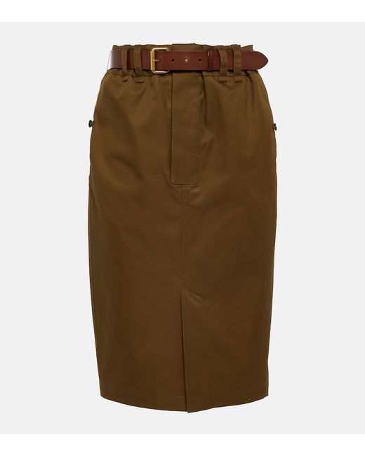 Saint Laurent Cotton twill pencil skirt
