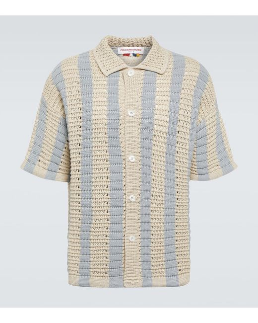 Orlebar Brown Thomas striped crochet cotton shirt
