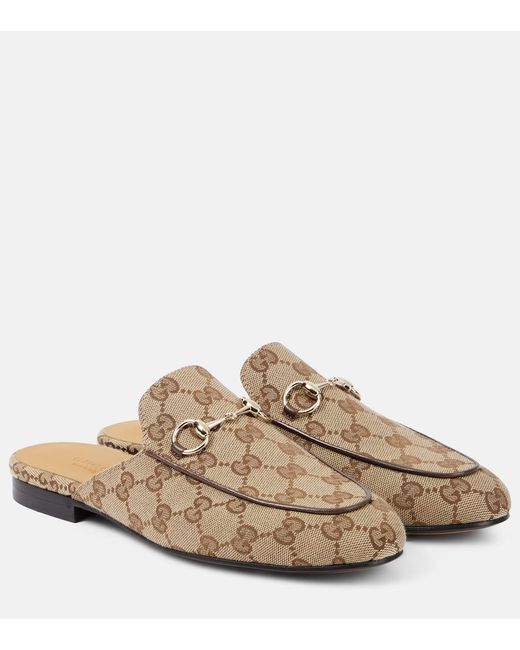 Gucci Princetown GG canvas mules