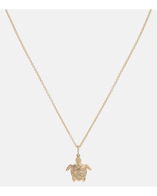 Sydney Evan Turtle 14kt necklace with diamonds