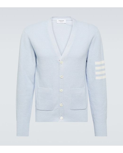 Thom Browne 4-Bar linen and cotton cardigan