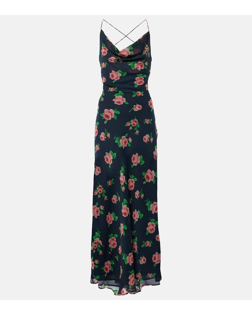 Rotate Tazzy floral open-back slip dress