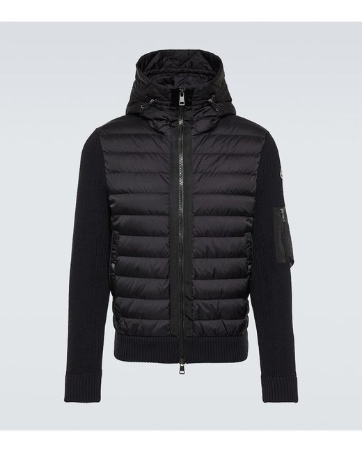 Moncler Down-paneled wool-blend jacket