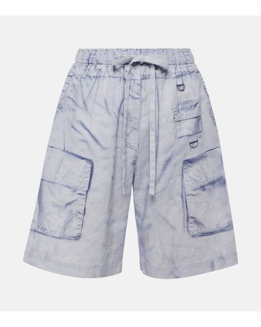 Acne Studios Trompe lail linen and cotton Bermuda shorts