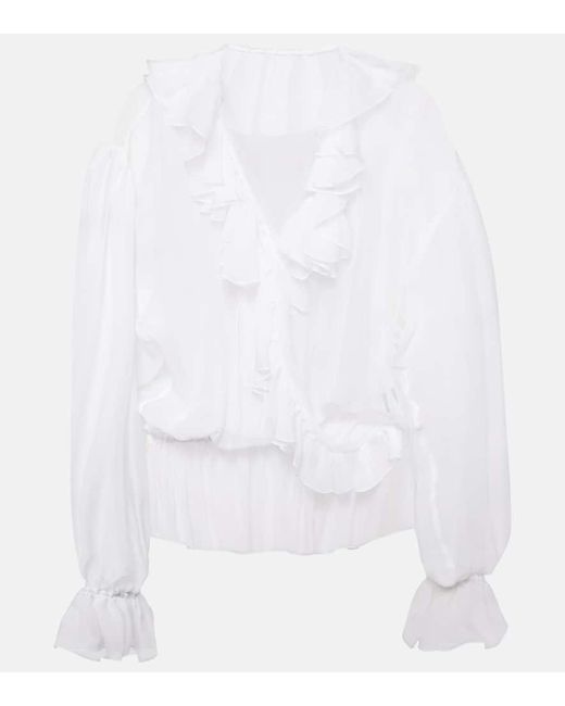 Dolce & Gabbana Ruffled silk chiffon blouse