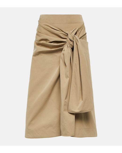 Bottega Veneta Draped cotton-blend midi skirt