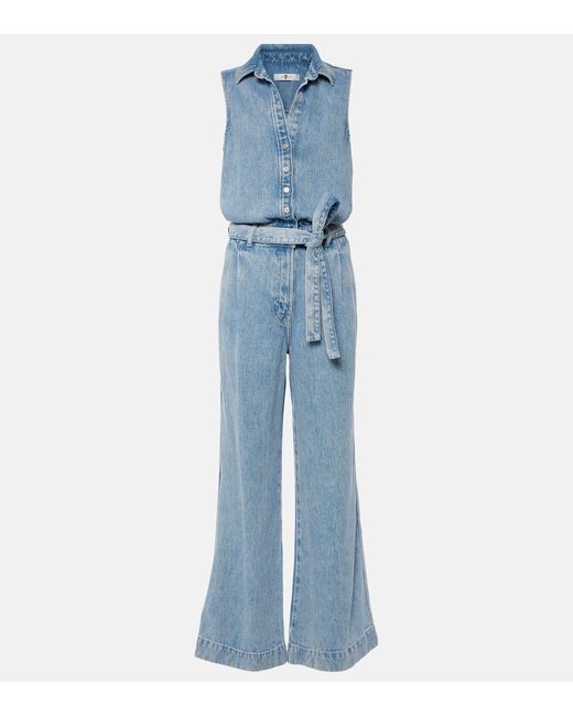7 For All Mankind Pleated denim jumpsuit