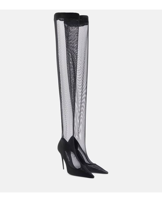 Dolce & Gabbana Tulle over-the-knee boots