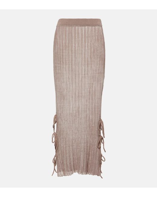 Acne Studios Ribbed-knit semi-sheer midi skirt