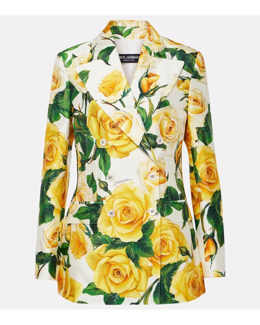 Dolce & Gabbana Turlington floral silk-blend jacket