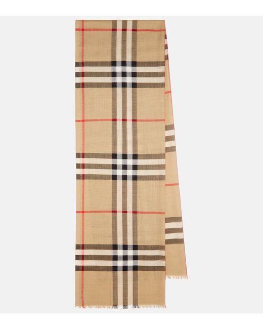 Burberry Check wool and silk scarf