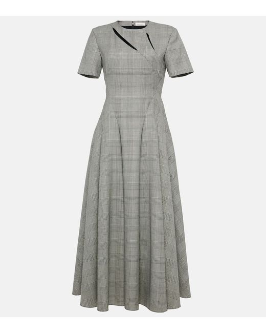 Alexander McQueen Prince of Wales checked wool maxi dress