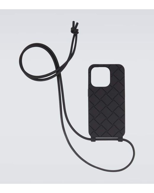 Bottega Veneta Intreccio iPhone 15 Pro case with strap