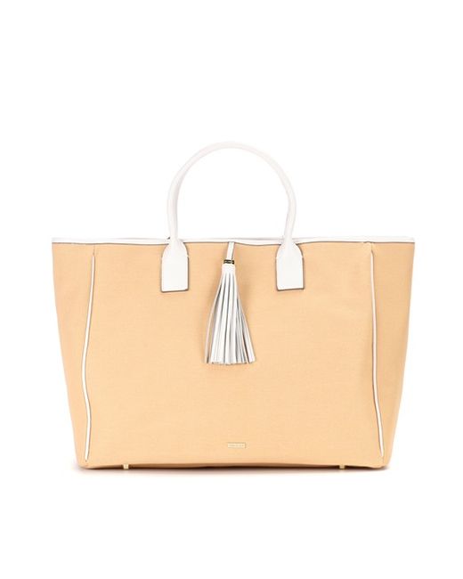 Melissa Odabash Barbados cotton and leather tote