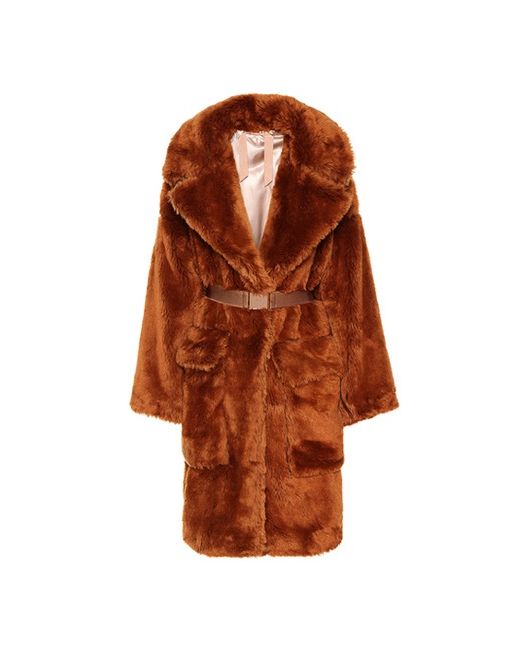 N.21 Belted faux fur coat
