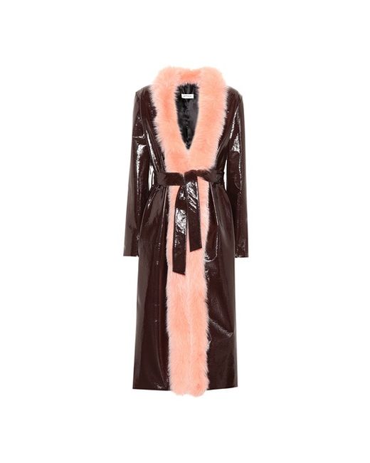 Attico Exclusive to Vivian fur-trimmed coat